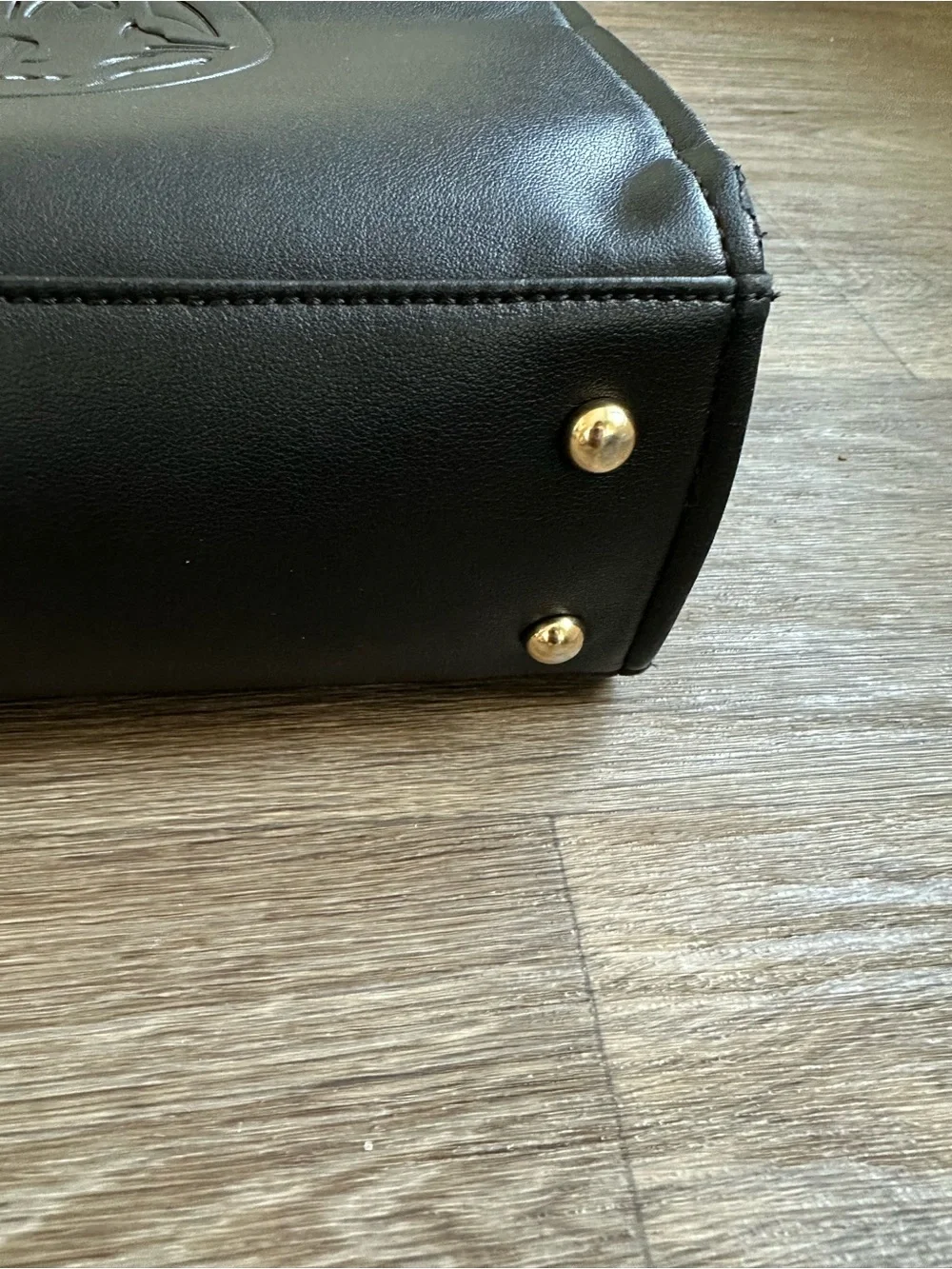 Nanette Lepore Satchel Handbag Black Gold Hardware‎ Rectangular Tote Purse